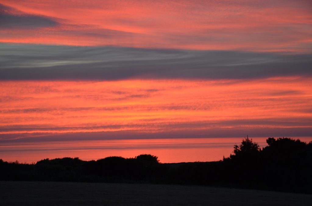 Fabulous sunsets over North Pembrokshire coast from Yr Hafan luxury holiday cottages
